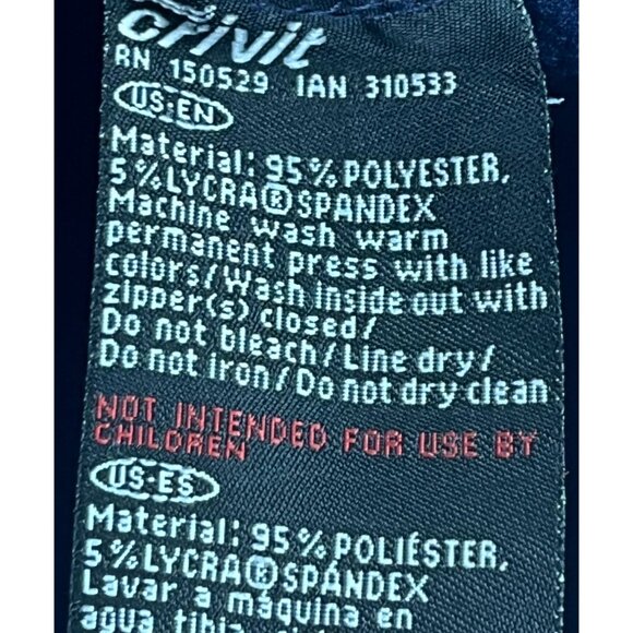 Crivit Fleece Zip Up Athletic Track Jacket Women's L 12-14 Navy Pockets Stretch - Picture 3 of 5